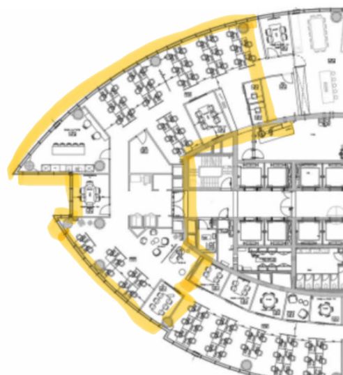 תכנית חלוקה משרד במגדל ספיר