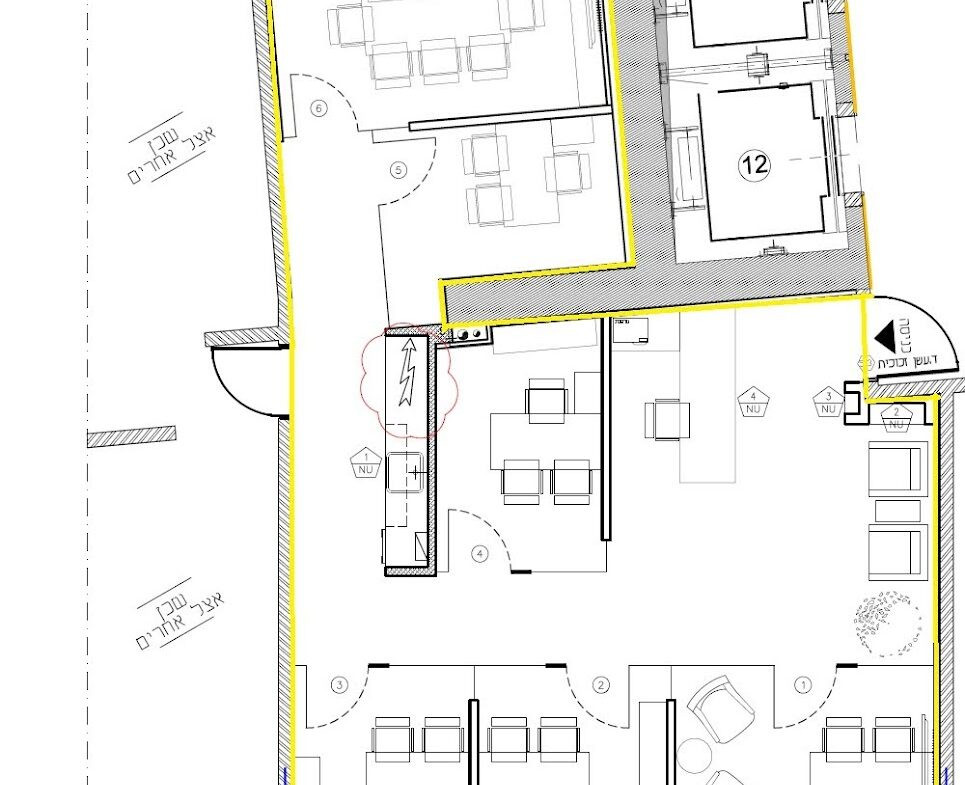 תכנית חלוקה של המשרד- 150 מ"ר במידטאון