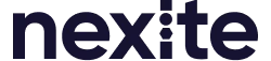 התמונה מציגה את הלוגו של "nexite" באותיות קטנות בצבע כחול כהה על רקע שקוף.