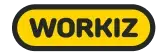 התמונה מציגה את המילה "WORKIZ" באותיות שחורות מודגשות בתוך אליפסה צהובה על רקע שחור.