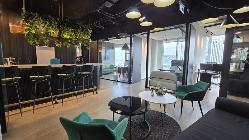 164 מר במגדל ספיר - מטבח ופינות ישיבה עם נוף