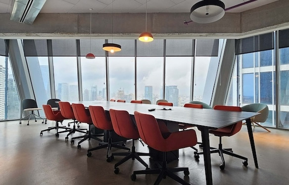 חדר ישיבות משרד מרוהט להשכרה בתאומי רובינשטיין, קומה 30, (Snappy)