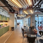 מטבח משרד להשכרה מרוהט עם מרפסת במגדל סקיי המבוקשת 380 מ״ר