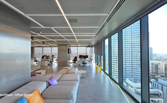 לאונג משרד 1200 מטר בקומה עצמאית להשכרה במגדלי הארבעה, ת״א